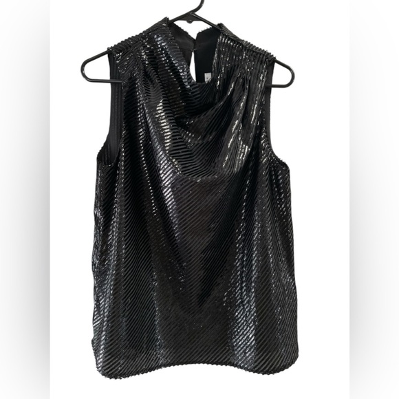 Trina Turk black mock neck sleeveless blouse - Picture 1 of 4